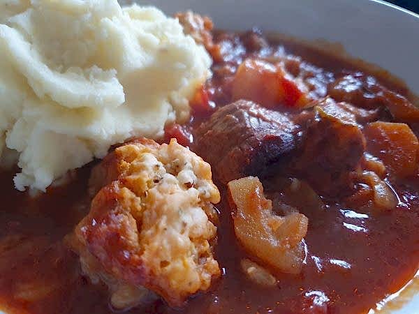 stew and dumplings